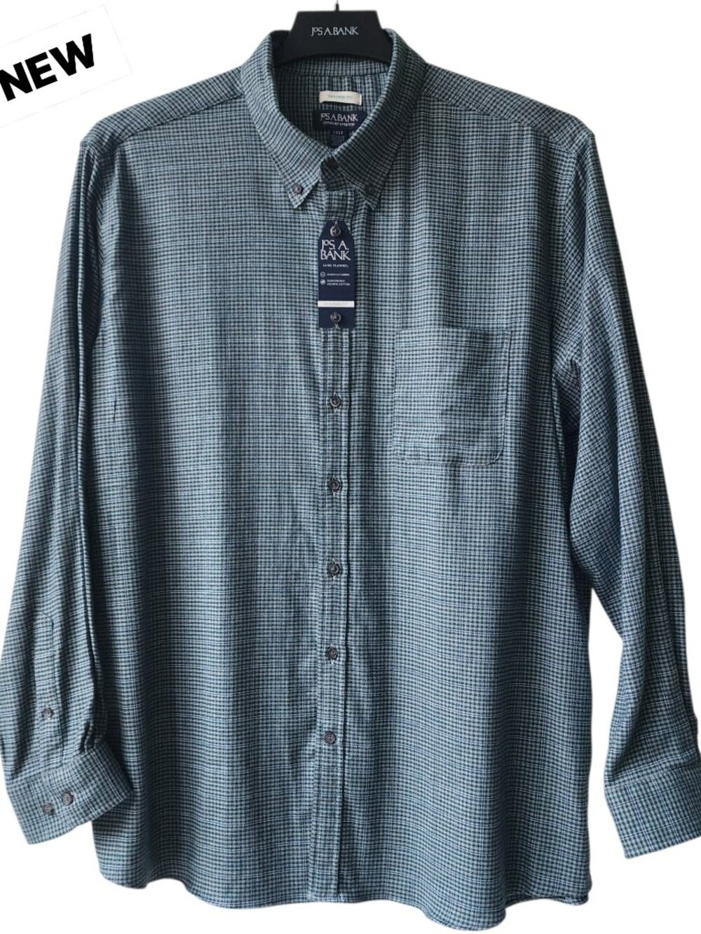 2XLT Flannel Shirt Green Plaid Multicolor Jos A Bank Long Sleeve Mens New Nwt 2X